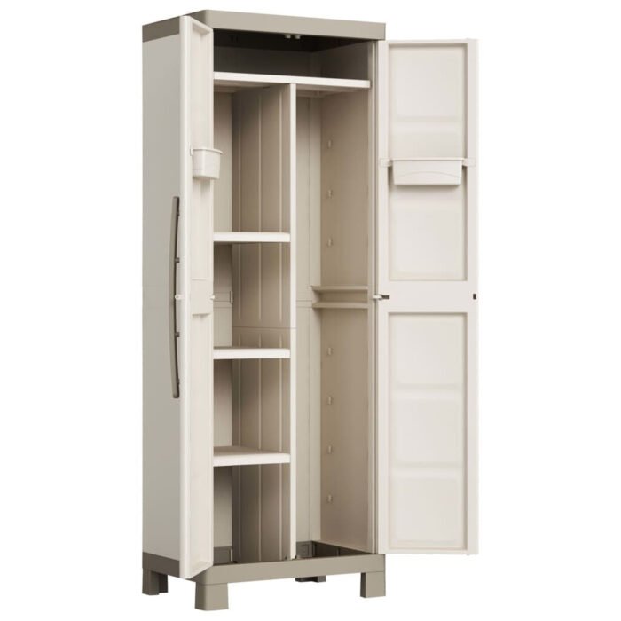 Multipurpose Storage Cabinet Excellence Beige and Taupe 182 Cm