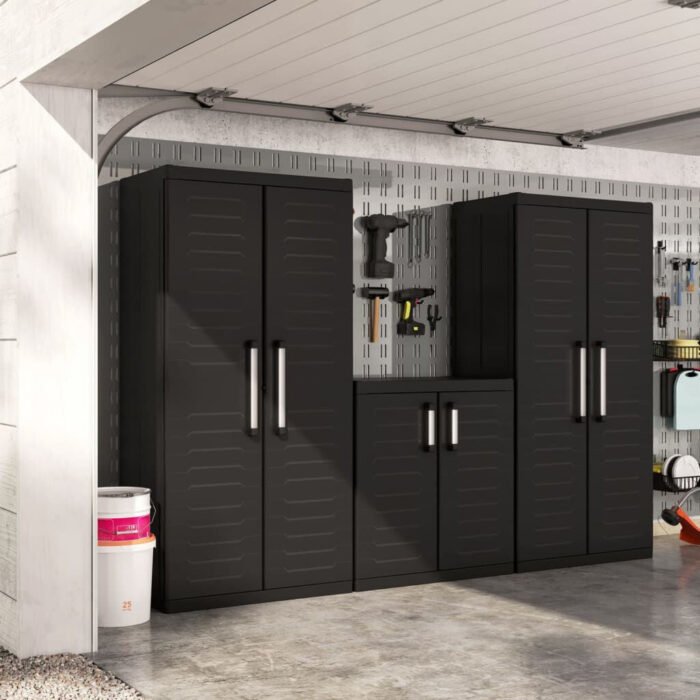 Tall Storage Cabinet Detroit XL Black