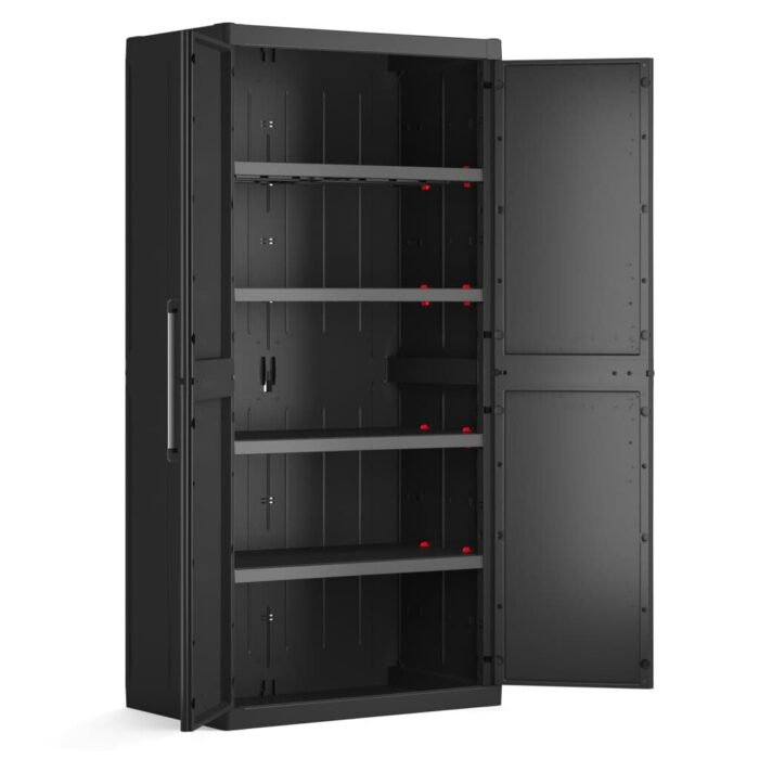 Tall Storage Cabinet Detroit XL Black