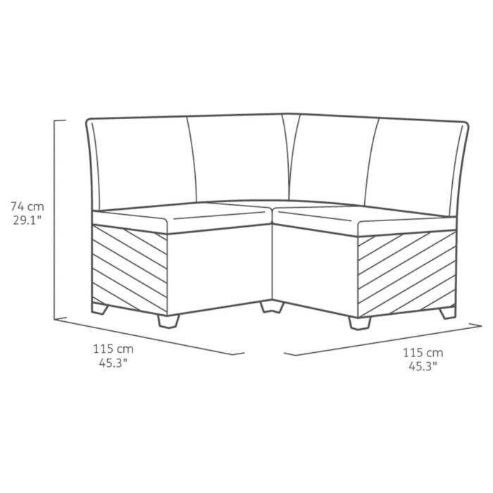 Garden Corner Element Rosalie Graphite