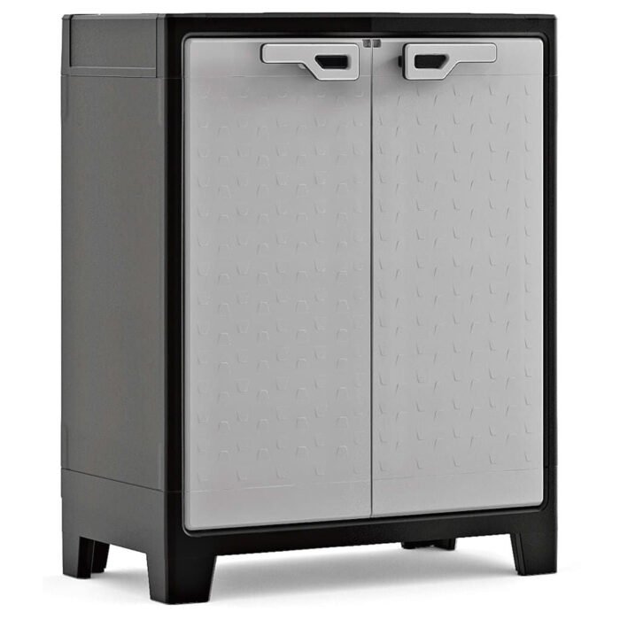 Multipurpose Storage Cabinet Titan Black and Grey 182 Cm