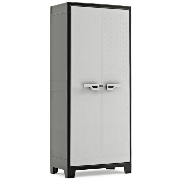 Multipurpose Storage Cabinet Titan Black and Grey 182 Cm