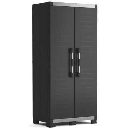 Storage Cabinet with Shelves Garage XL Black and Sliver 188 Cm