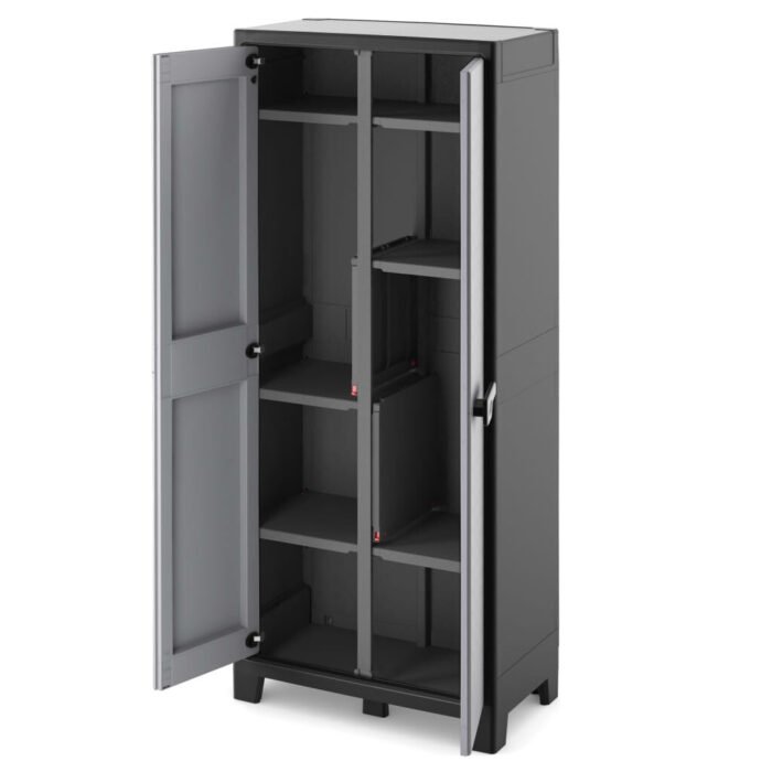 Multipurpose Storage Cabinet Titan Black and Grey 182 Cm