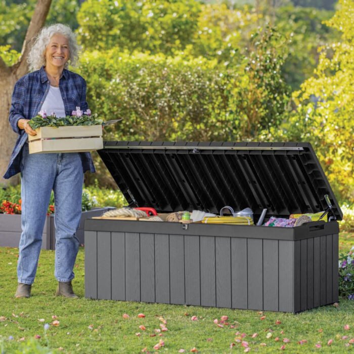 Garden Storage Box Darwin 380 L Grey