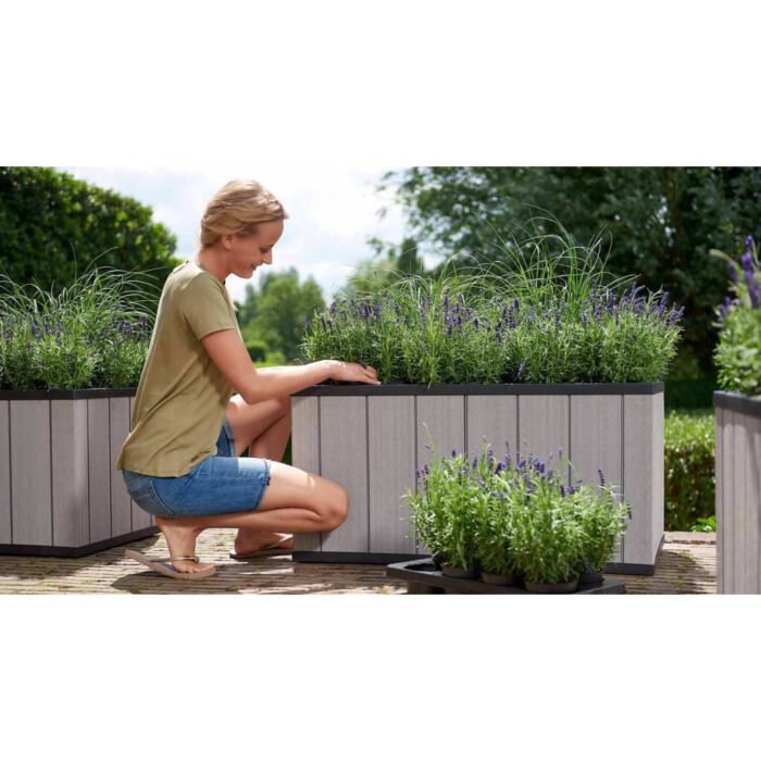 Garden Planter Sequoia Medium Grey PP 240929