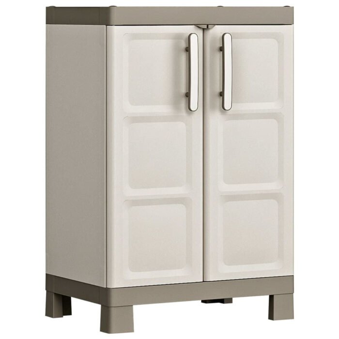 Multipurpose Storage Cabinet Excellence Beige and Taupe 182 Cm