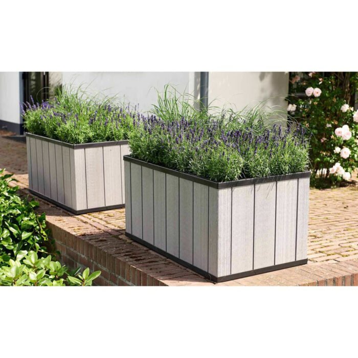 Garden Planter Sequoia Medium Grey PP 240929