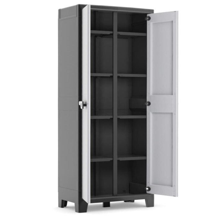 Multipurpose Storage Cabinet Titan Black and Grey 182 Cm