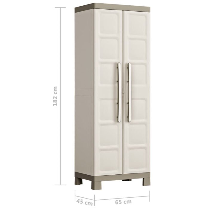 Multipurpose Storage Cabinet Excellence Beige and Taupe 182 Cm