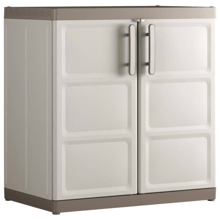 Multipurpose Storage Cabinet Excellence Beige and Taupe 182 Cm